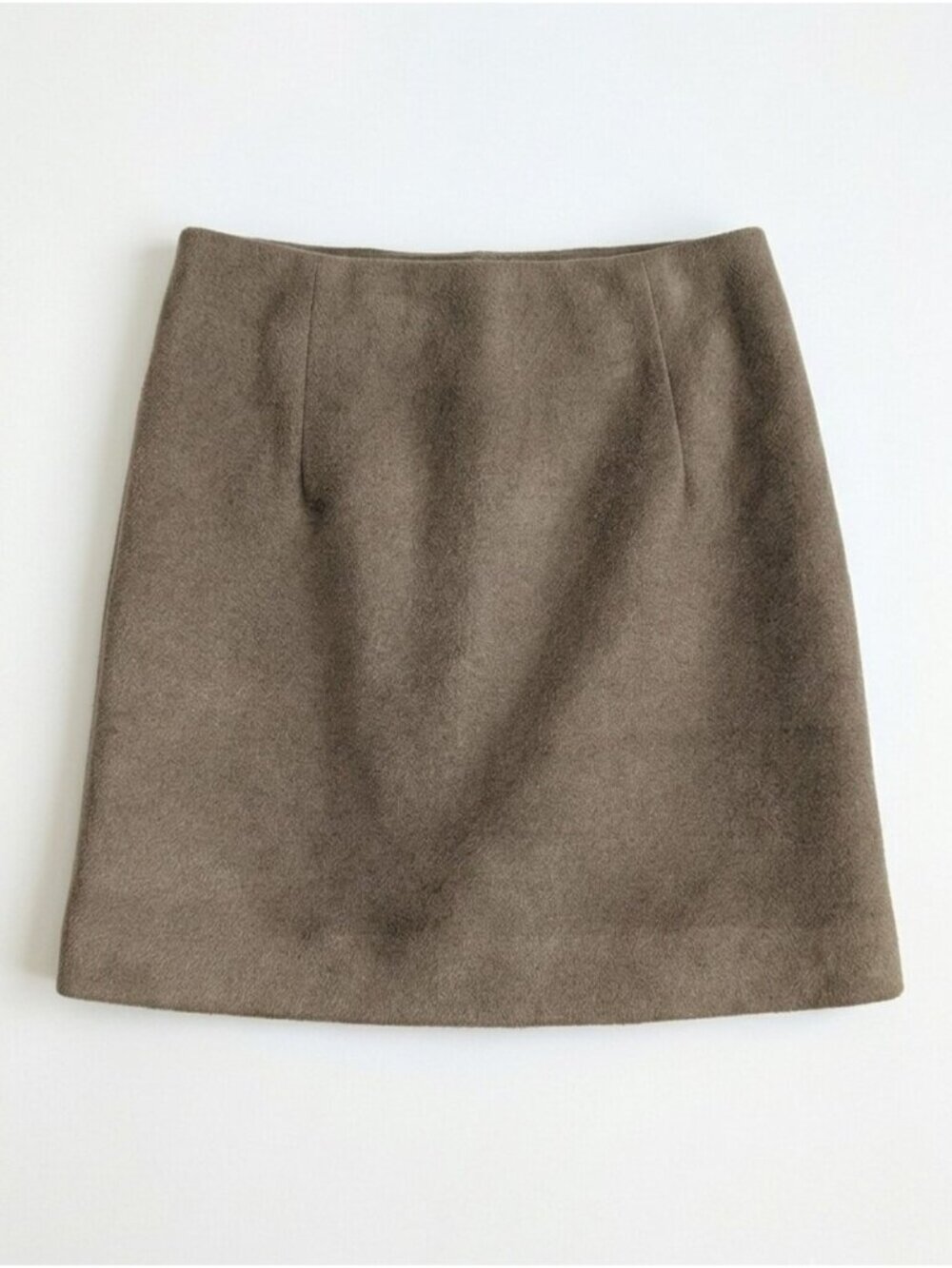 OAK + FORT Brushed A-Line Mini Skirt Earthy Brown Taupe Fuzzy Womens Size Small